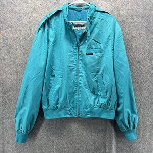 Vintage Members Only Jacket Mens 46 Teal Nylon Bomber Windbreaker Hong Kong 80s